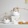 Teapot White with Wooden Handle 1,5L - Japandi