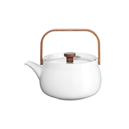 Teapot White with Wooden Handle 600ml - Japandi
