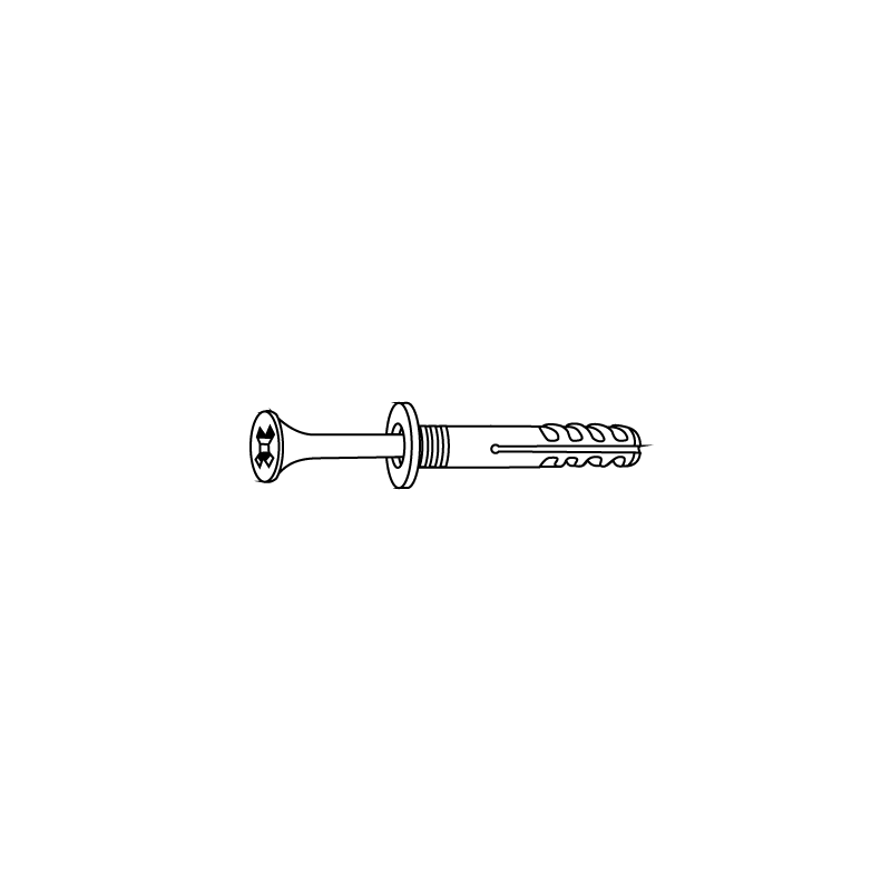 CHEMITOOL Hammer in Polyamide Plug 6x80 White Zinc Plated