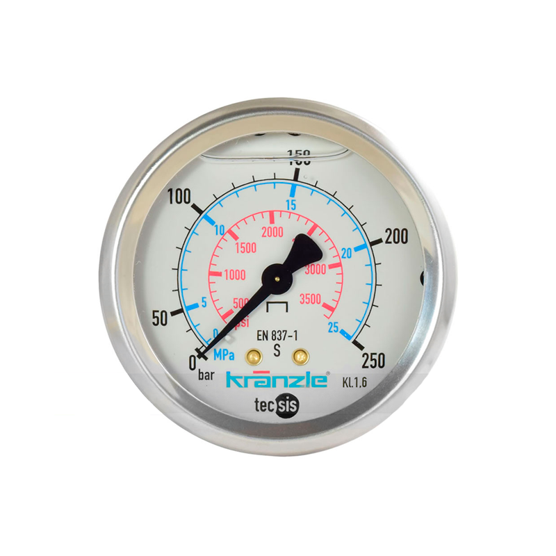 Pressure gauge 0-250 bar dia. 63 mm fron Pressure gauge 0-250 bar dia. 63 mm fron