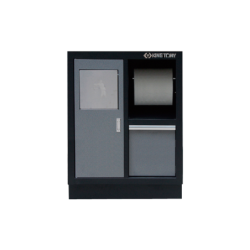KING TONY Trash Bin With Paper Holder (Black & Gray)