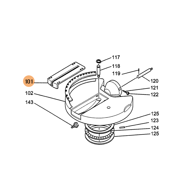 Tapa de Base Giratoria para Sierras Ingletadoras FEMI