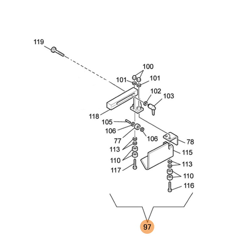 Sliding Guide Group for Band Saws FEMI