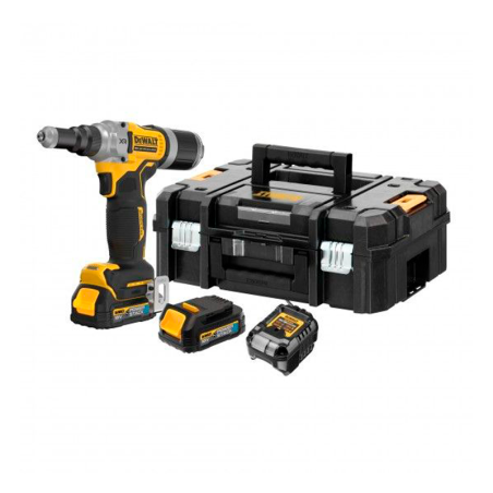 Remachadora sin escobillas 6,4mm XR 18V POWERSTACK compacta + 2 Ba DEWALT