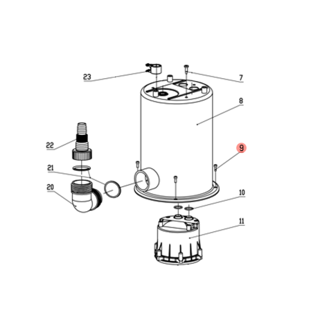 Cuerpo Principal de Acero Inoxidable Bomba Águas Sucias 550w CHEMITOOL AGRO