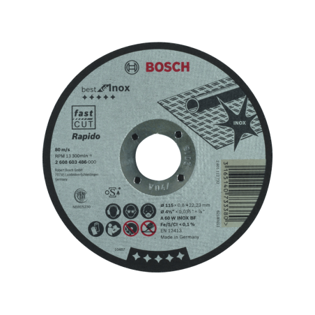 Corte direito Best Inox-Rapido:115x0,8mm