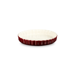 Stoneware Fluted Flan Dish 28cm - Garnet