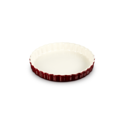 Stoneware Fluted Flan Dish 28cm - Garnet