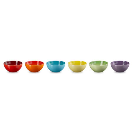 Set of 6 Snack Bowls 330ml - Rainbow
