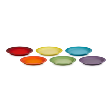 Set of 6 Dinner Plates 27cm - Rainbow