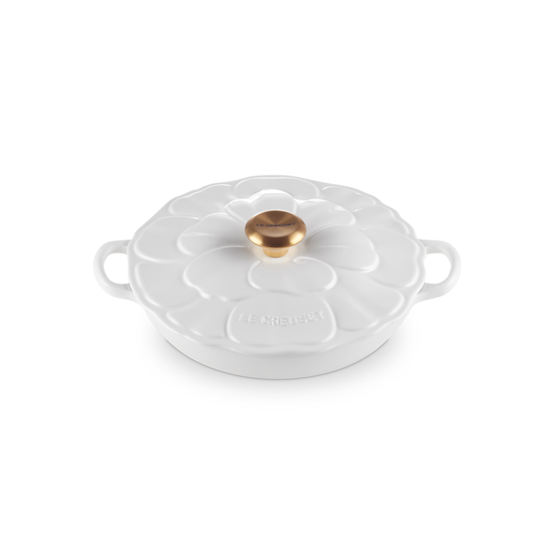 Cast Iron Petal Shallow Casserole Branca 26cm Cast Iron Petal Shallow Casserole Branca 26cm