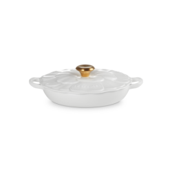 Cast Iron Petal Shallow Casserole Branca 26cm