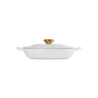 Cast Iron Petal Shallow Casserole Branca 26cm