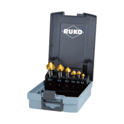 RUKO HSS Taper and Deburring Counter Sinker Set 6PCS. Din 335 C