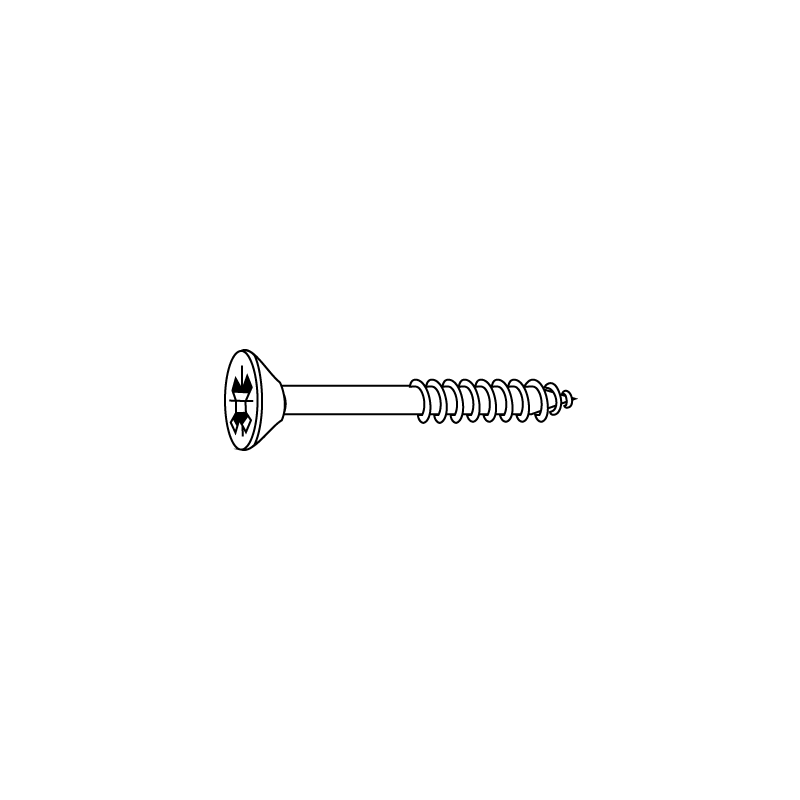 CHEMITOOL FASTENERS Chipboard Screw Countersunk Head POZIDRIV Partial Thread DIN 7505A 4X60/50 Yellow Passivated
