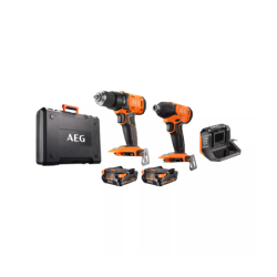 Conjunto Berbequim com Percussão 18V + Aparafusadora de Impacto 18V AEG