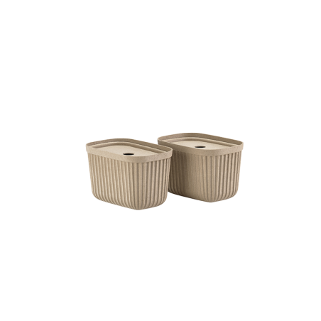 Set of 2 Storage Boxes 23cm Brown - Pulp