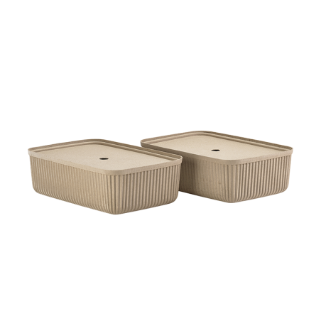 Set of 2 Storage Boxes 48cm Brown - Pulp