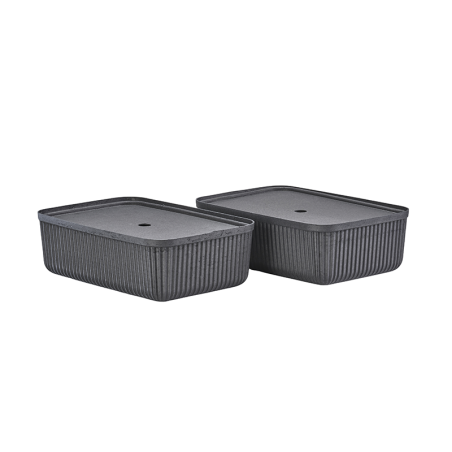 Set of 2 Storage Boxes 48cm Black - Pulp