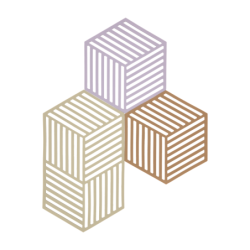 Set of 3 Trivet Lupine, Warm Sand and Terracotta - Hexagon