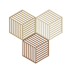 Conj. 3 Bases para Quentes Caqui, Areia e Amêndoa - Hexagon