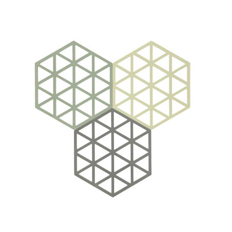 Conj. 3 Bases para Quentes Alecrim, Matcha e Olive Taupe - Hexagon