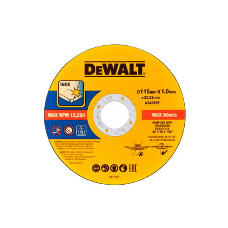 Pacote 25 Discos de Corte Inox Ø115x1mm DEWALT