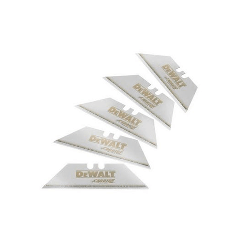 Lâminas de Faca Carboneto Trapezoidais 5 Peças DEWALT Lâminas de Faca Carboneto Trapezoidais 5 Peças DEWALT