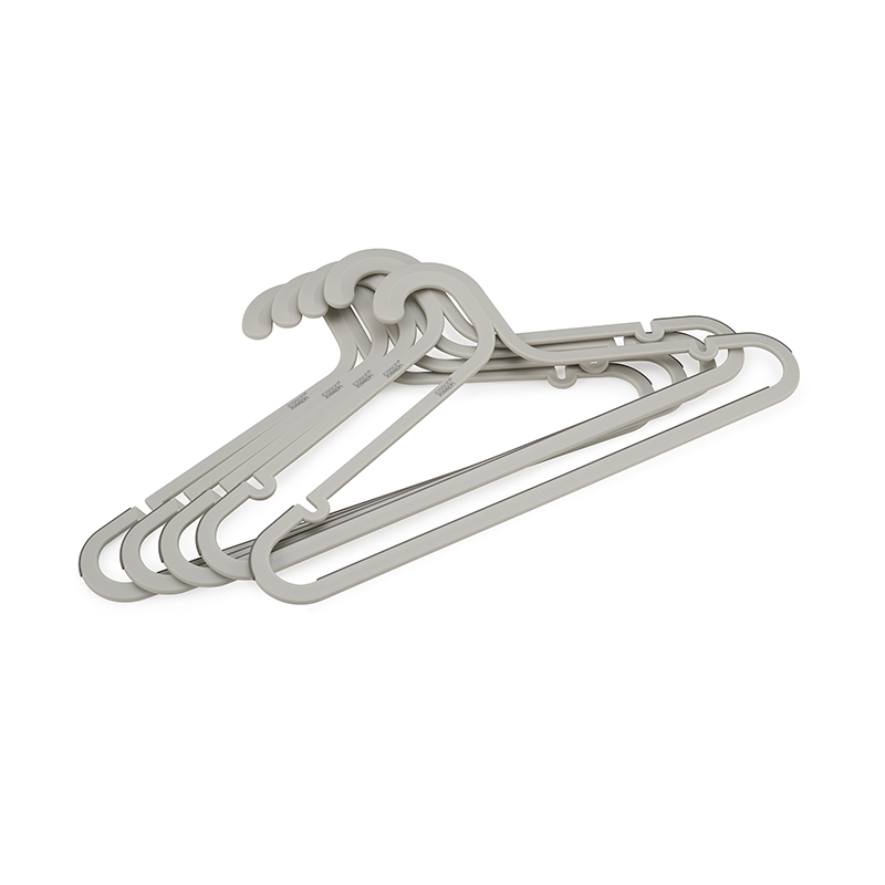 Set of 5 Anti-Tangle Clothes Hangers Ecru - Orderly