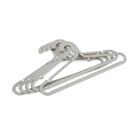 Set of 5 Anti-Tangle Clothes Hangers Ecru - Orderly