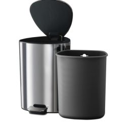 Balde do Lixo com Pedal 5L Inox - Easystore Luxe