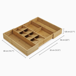 Organizador Cubiertos Extensible - DrawerStore Bamboo