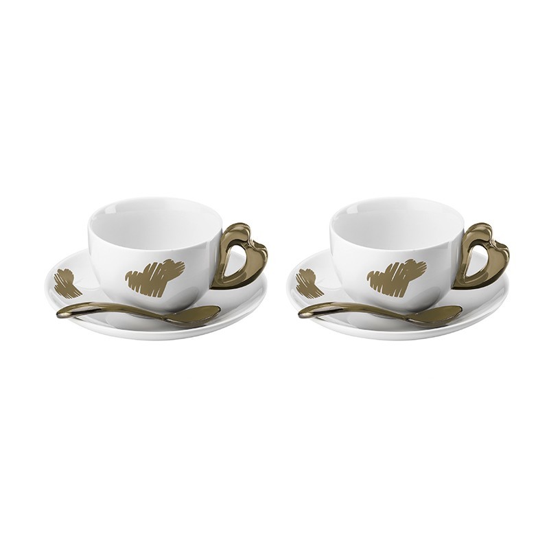 Set of 2 Cuppuccino Cups Sand - Love