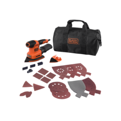KIT Multilixadora 200W 4 em 1 com 21 Acessórios e Saco de Transporte BLACK+DECKER