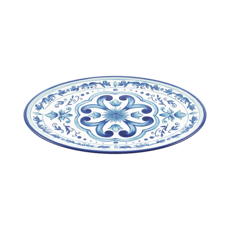 Large Oval Tray - Blues
