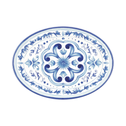 Large Oval Tray - Blues