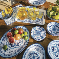 Large Oval Tray - Blues