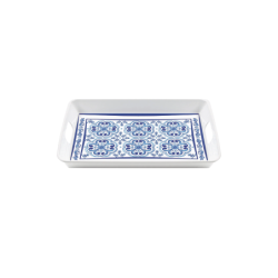 Rectangular Tray with Handle - Blues