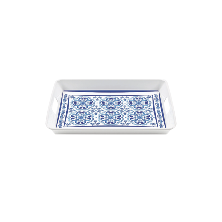 Rectangular Tray with Handle - Blues