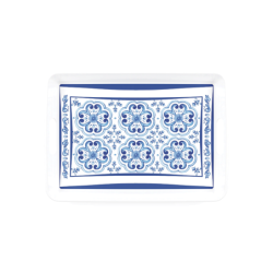Rectangular Tray with Handle - Blues