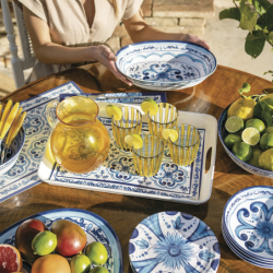 Rectangular Tray with Handle - Blues