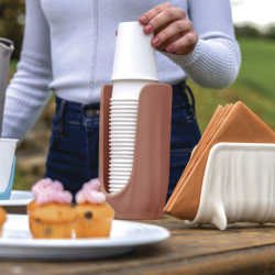 Stacked Cup Holder Dark Terracotta - Tierra