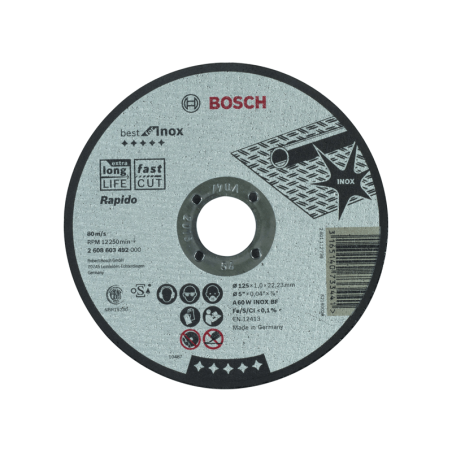 Corte direito Best Inox-Rapido: 125x1mm