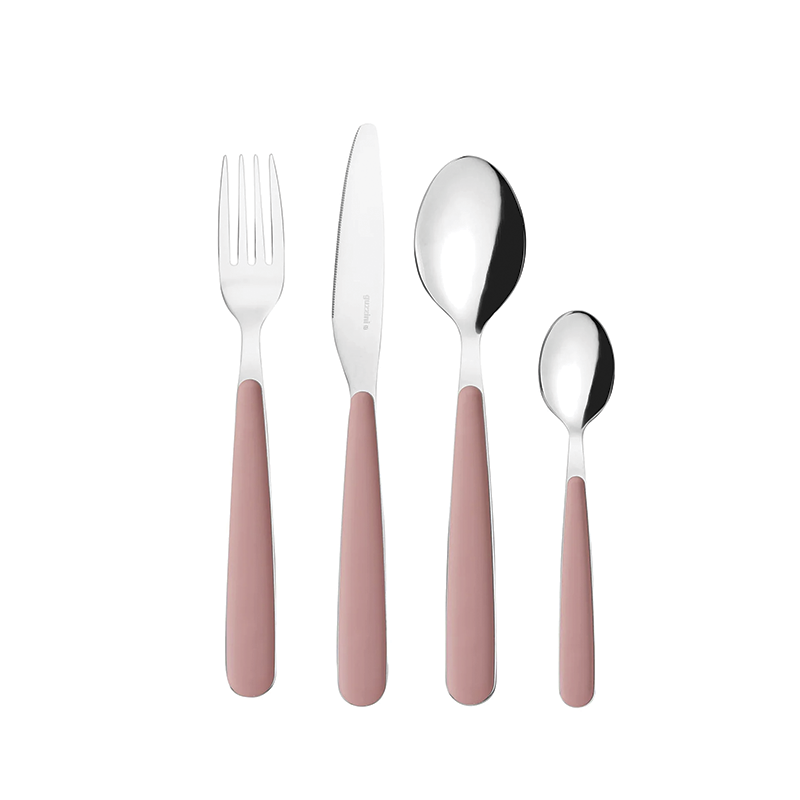 Cubertería de 24 Piezas Rosa Polvo - Pop