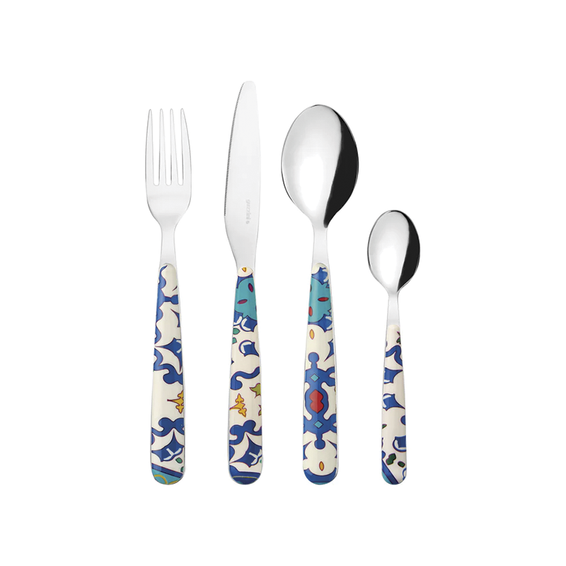 24-Piece Cutlery Set Mediterranean Blue - Flower&Lemón