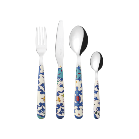 24-Piece Cutlery Set Mediterranean Blue - Flower&Lemón