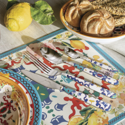 24-Piece Cutlery Set Mediterranean Blue - Flower&Lemón
