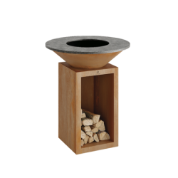 Wooden Barbecue Storage Corten 85 - Classic