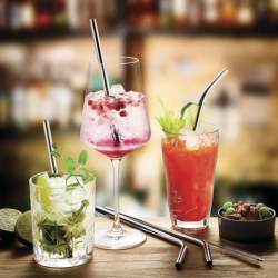 Set of 4 Stainless Steel Straws 18cm - Future