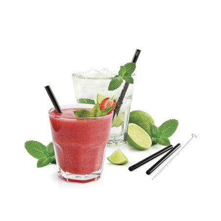 Set of 4 Glass Straws 13cm - Future